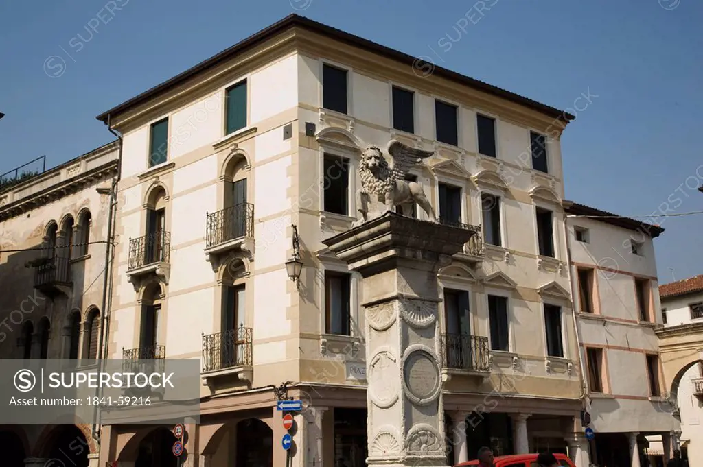 Low angle view of palace, Bassano Di Grappa, Piazza Liberta, Veneto, Italy