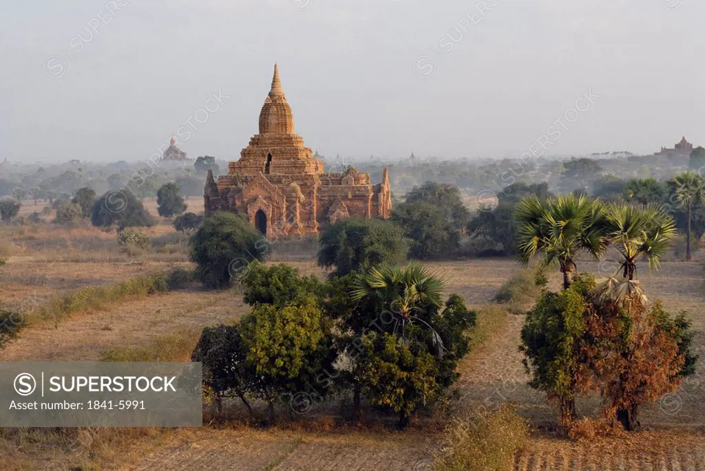 Pagoda on landscape, Bagan, Myanmar