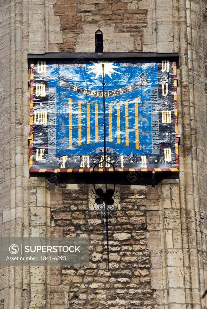 Sundial at Brunswick Cathedral, Brunswick, Germany