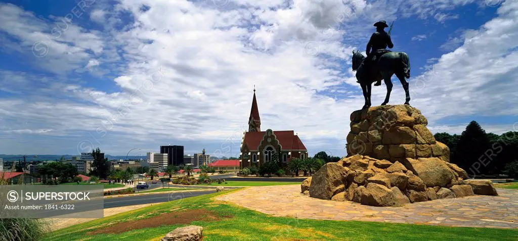 Christ church and rider memorial at windhoek, Namibia