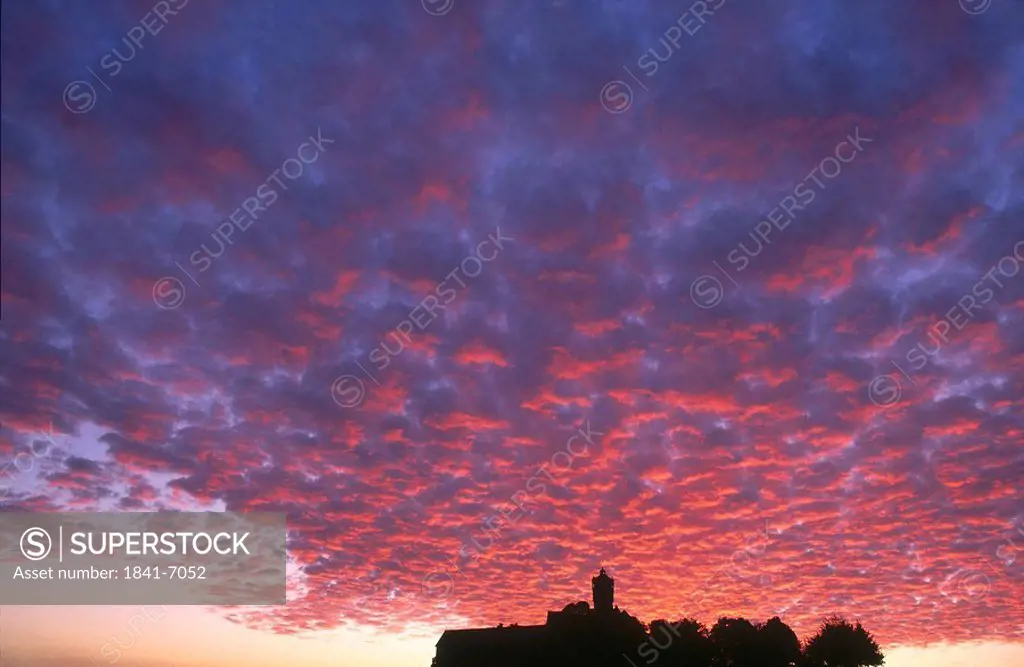 Clouds in sky at dusk, Hessen, Germany, Europe