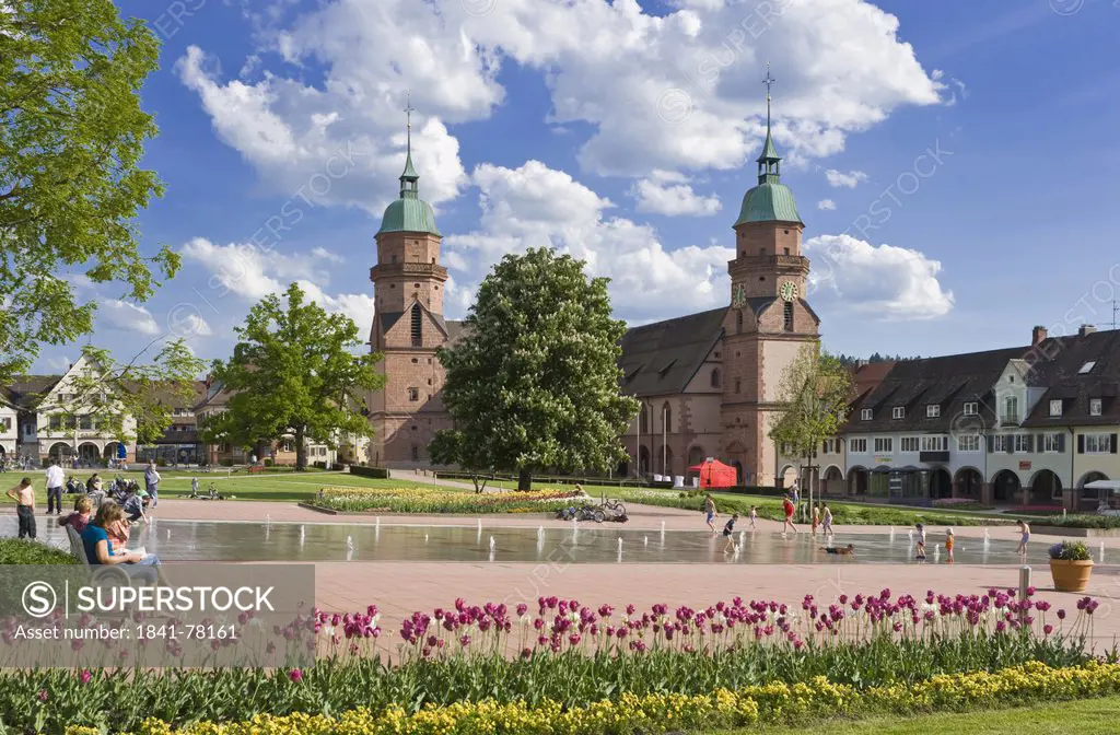 Market square and city church, Freudenstadt, Baden_Wuerttemberg, Germany, Europe