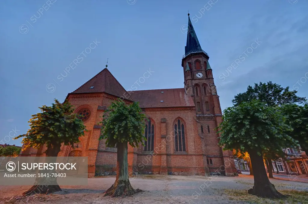 Johannes Church at Slueter Square, Doemitz, Germany