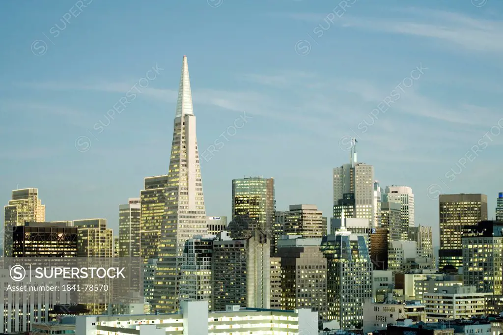 Downtown with Transamerica Pyramid, San Francisco, California, USA