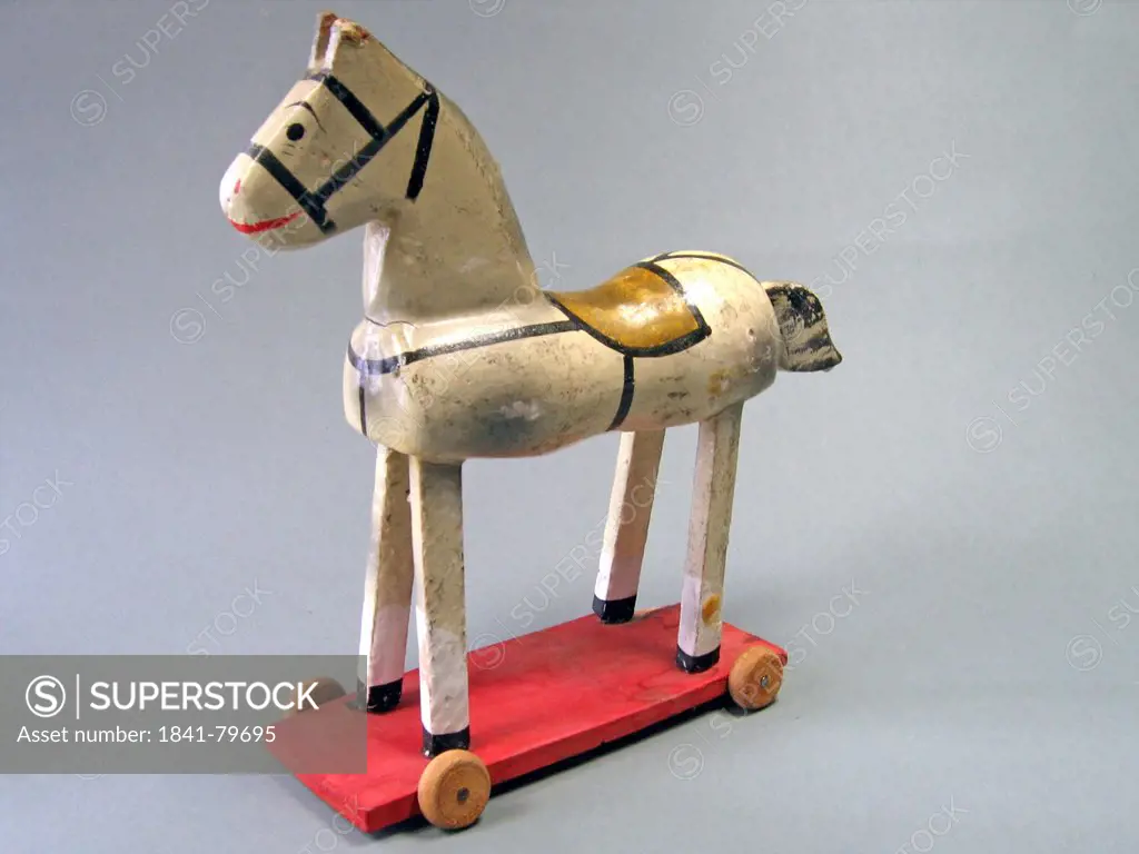 Close_up of wooden toy horse