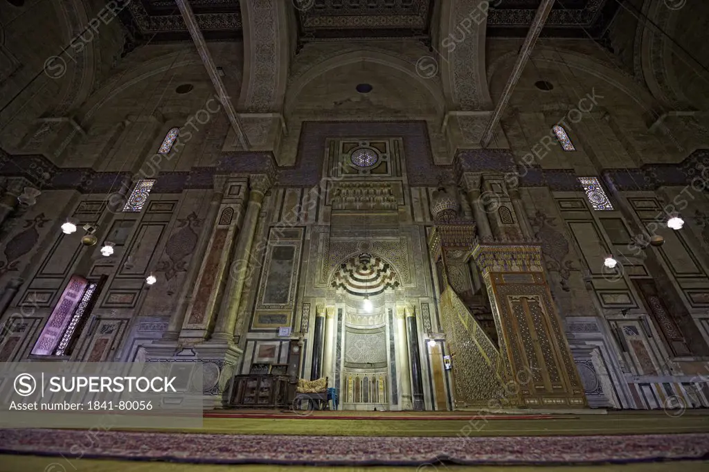 Interior shot of the Al_Rifai Mosque, Cairo, Egypt