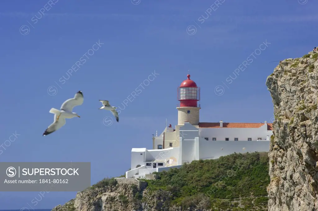 Lighthouse at the Cabo de Sao Vicente, Algarve, Portugal