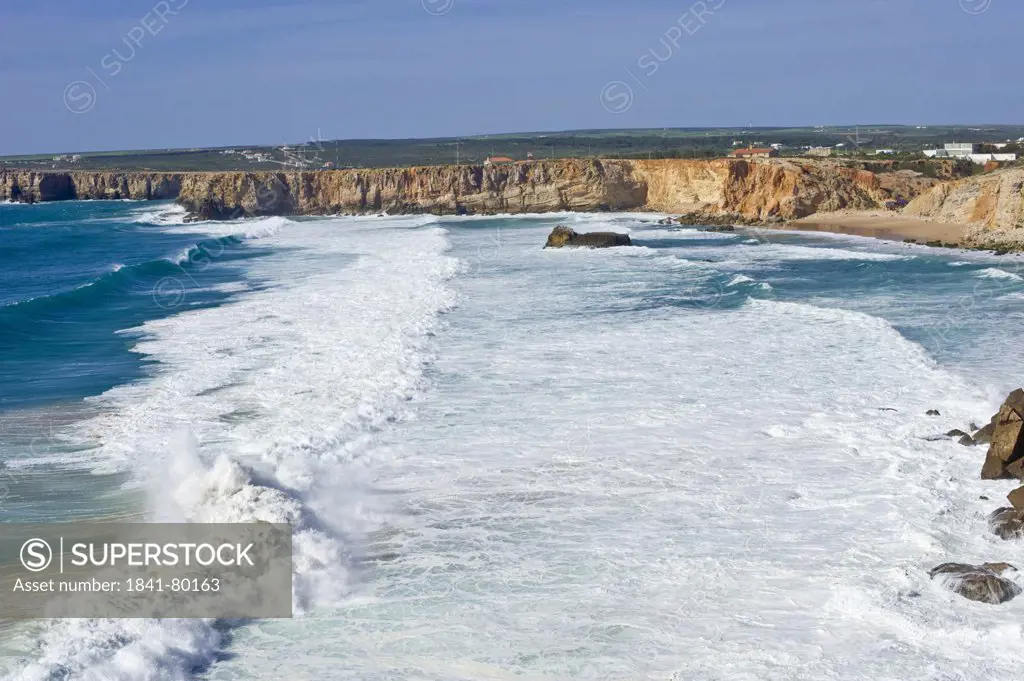 Steep coast Cabo de Sao Vicente, Algarve, Portugal