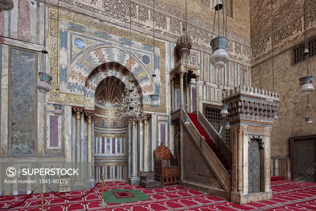 Worship area in the Sultan Hassan Mosque, Cairo, Egypt
