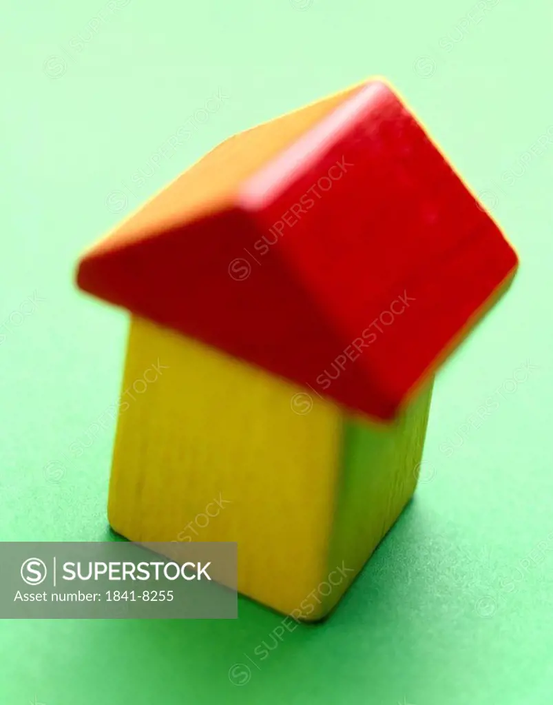 Close_up of wooden toy house