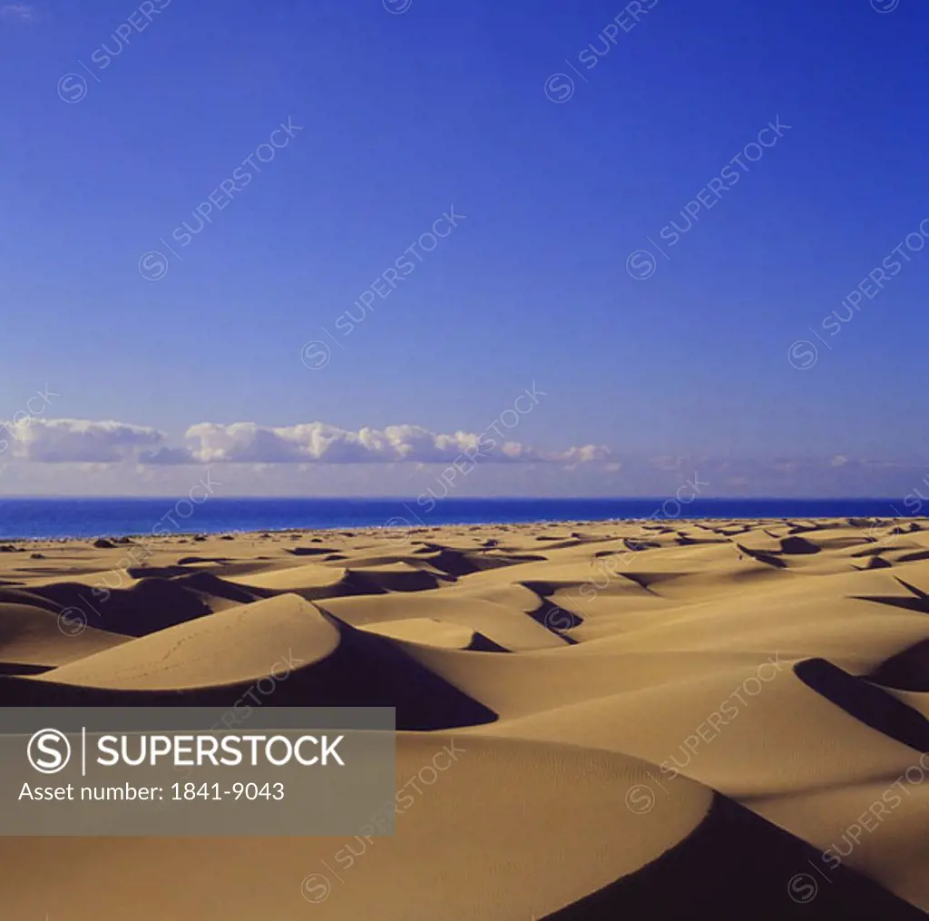 Elevated view on Gran Canaria dunes, Spain
