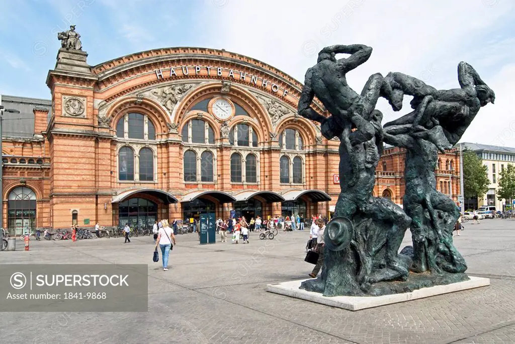 Sculpture at the station forecourt of Bremen, Germany