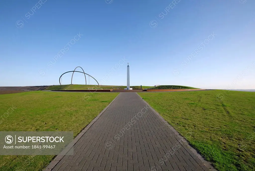 Obelisk and observatory at the Halde Hoheward, Recklinghausen, Germany