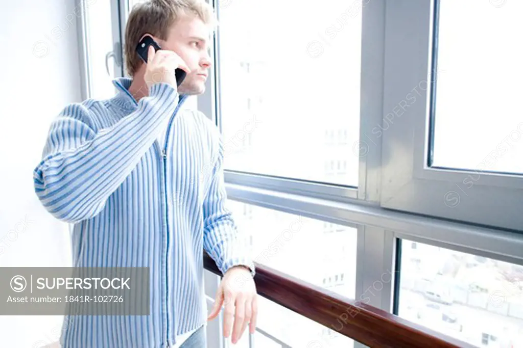 man using cell phone