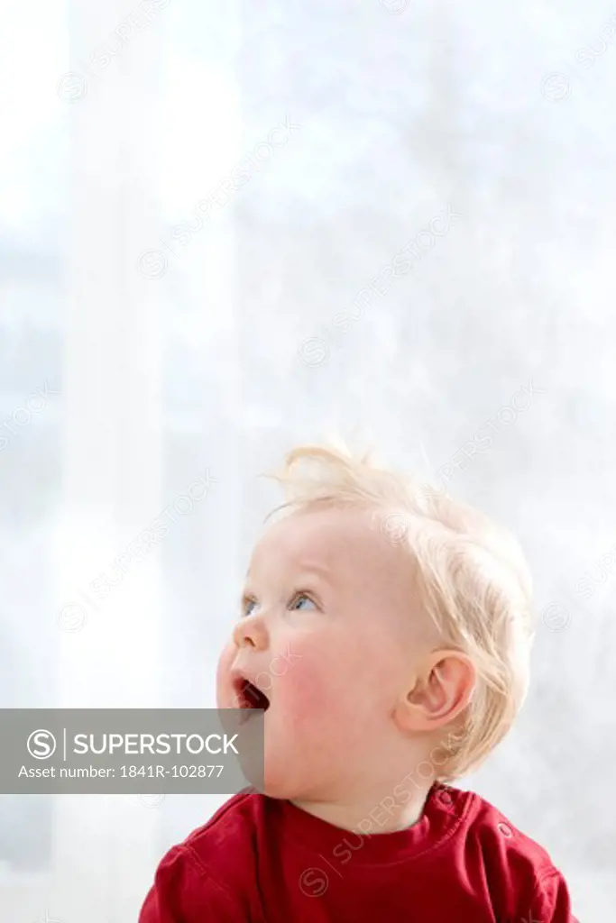 small boy with open mouth