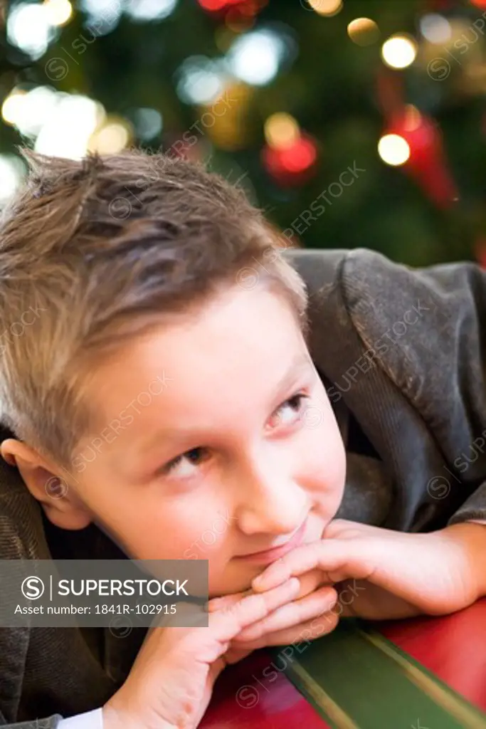 boy with a christams gift