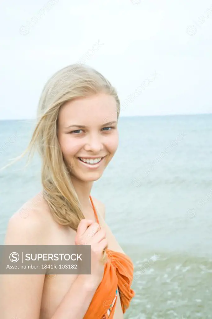 smilling woman in the sea