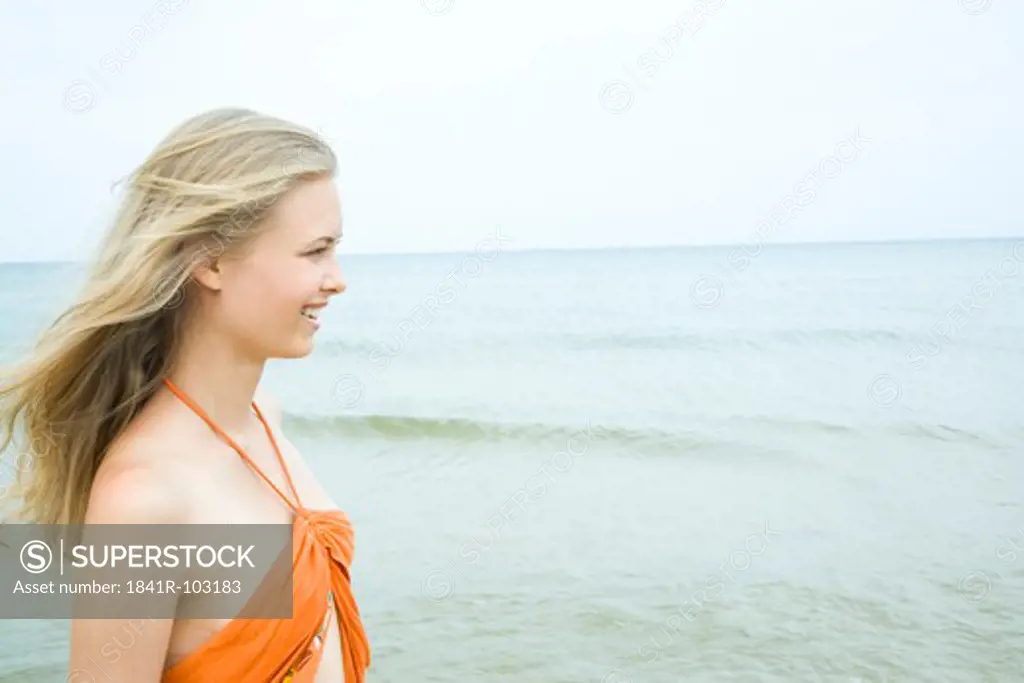 smilling woman in the sea