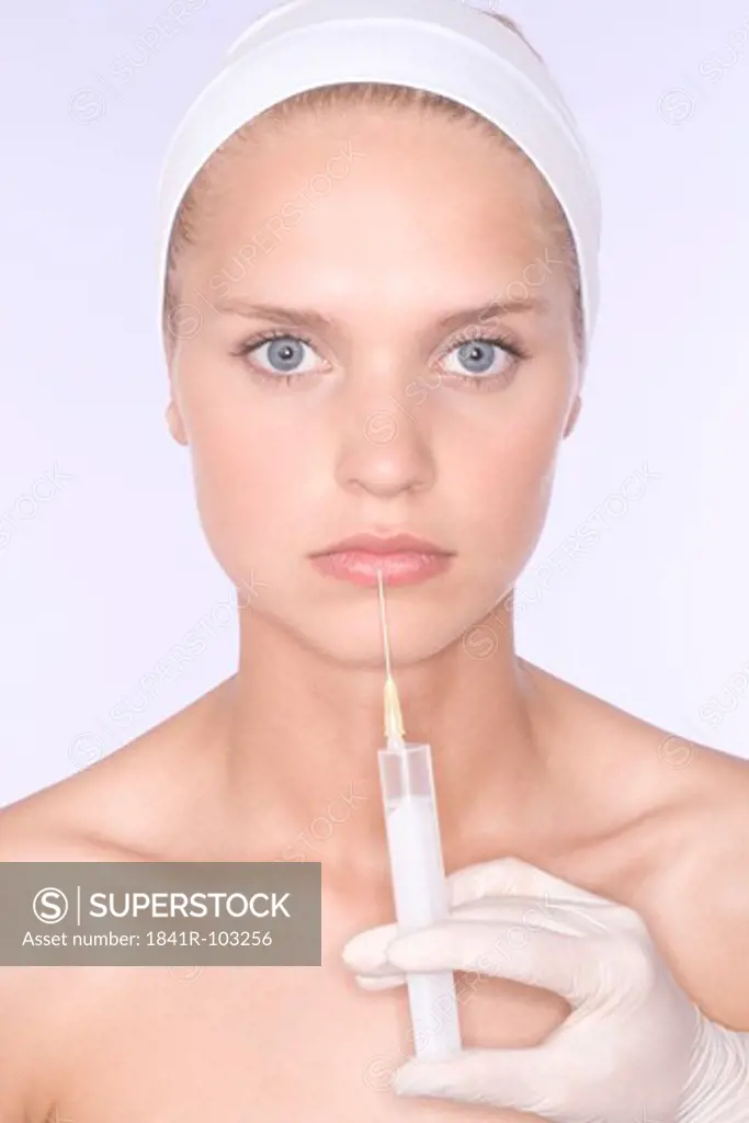 woman having botox injection