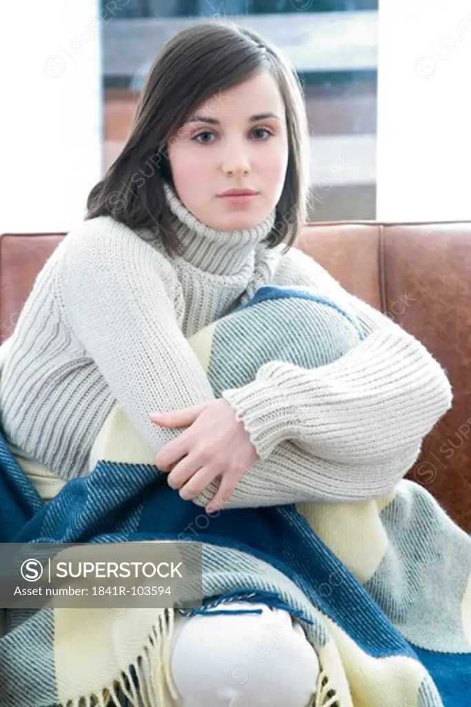 woman cover with blanket