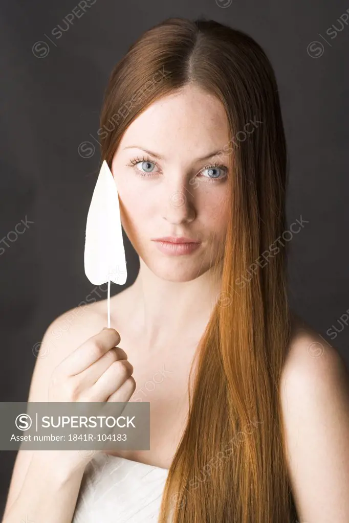 beauty woman with leaf