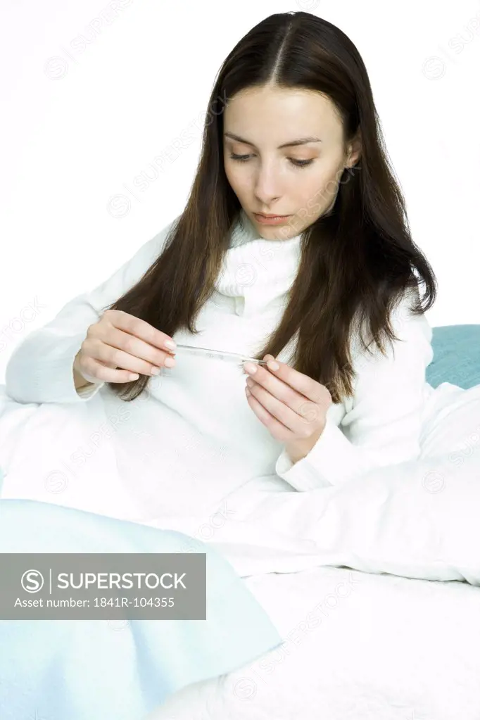 young woman with high fever