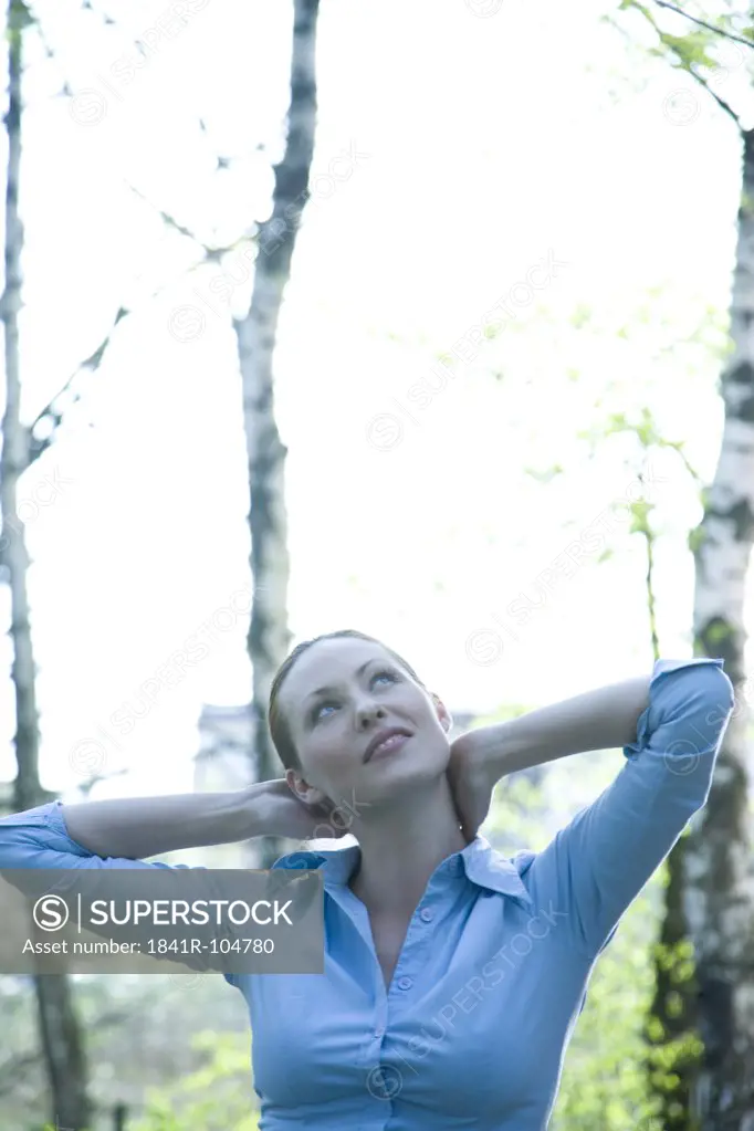 woman relaxing in park