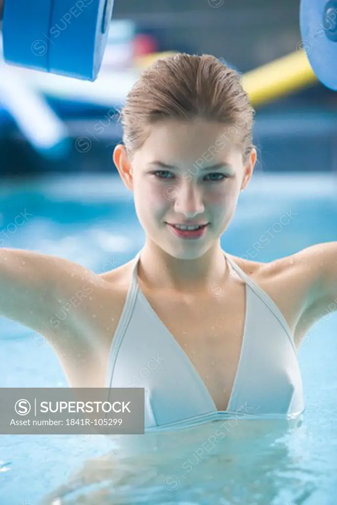 young woman in swimming pool