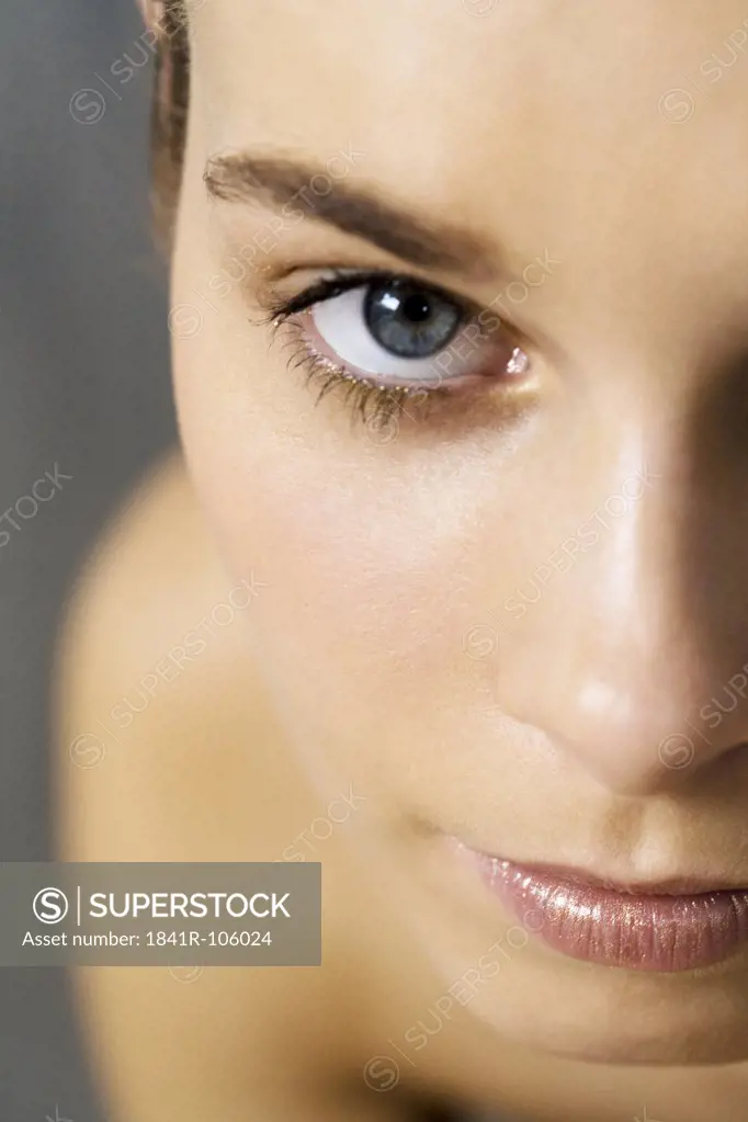 close up of woman face