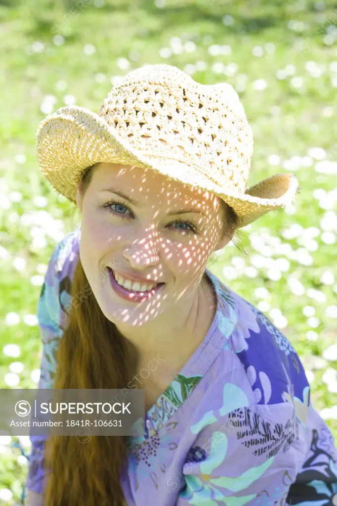Woman in straw hat