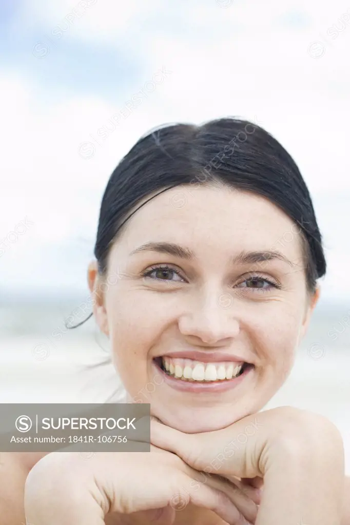 portrait of a woman on beach