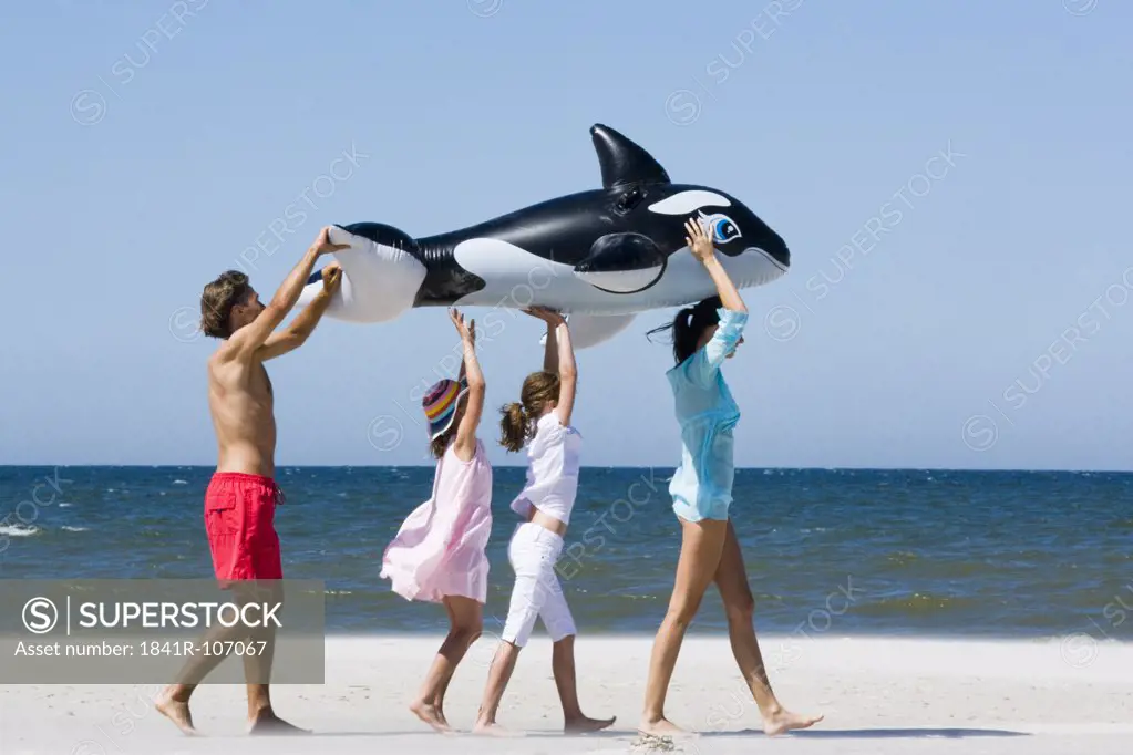 happy family on beach