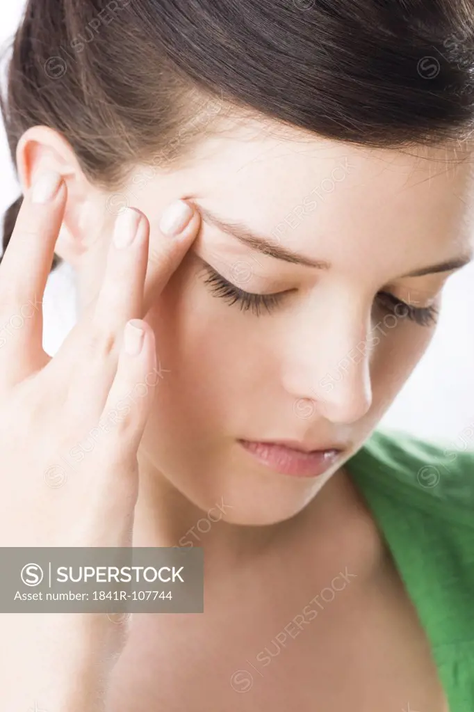 young woman with headache