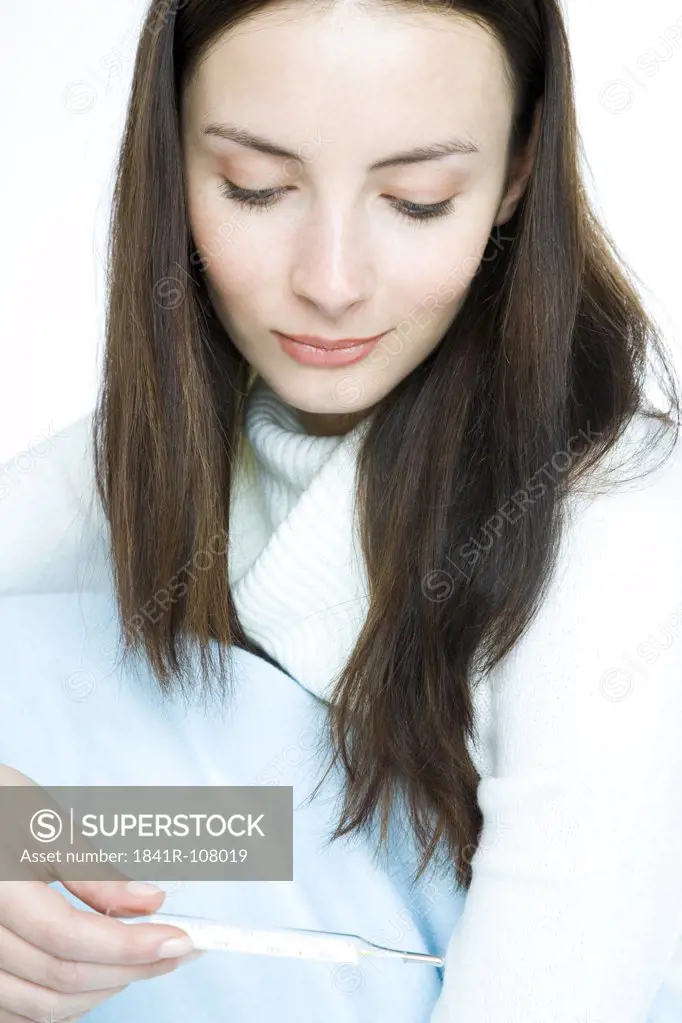 young woman with high fever