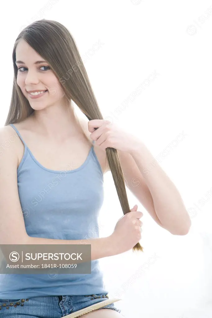 woman with strong hair
