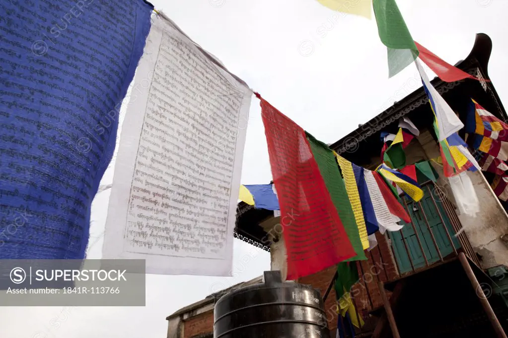 Prayer flags at a Stupa, Kathmandu, Nepal