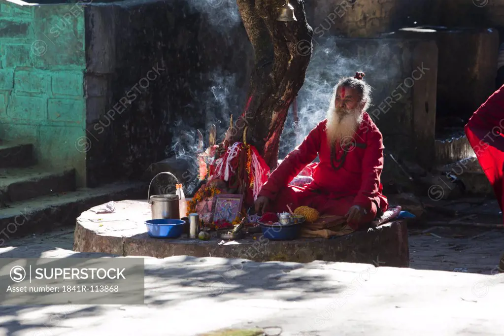 Hinduistic priest in Kathmandu, Nepal