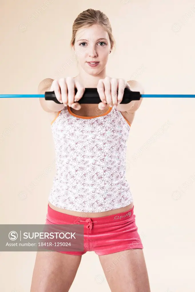 Young woman doing fitness training