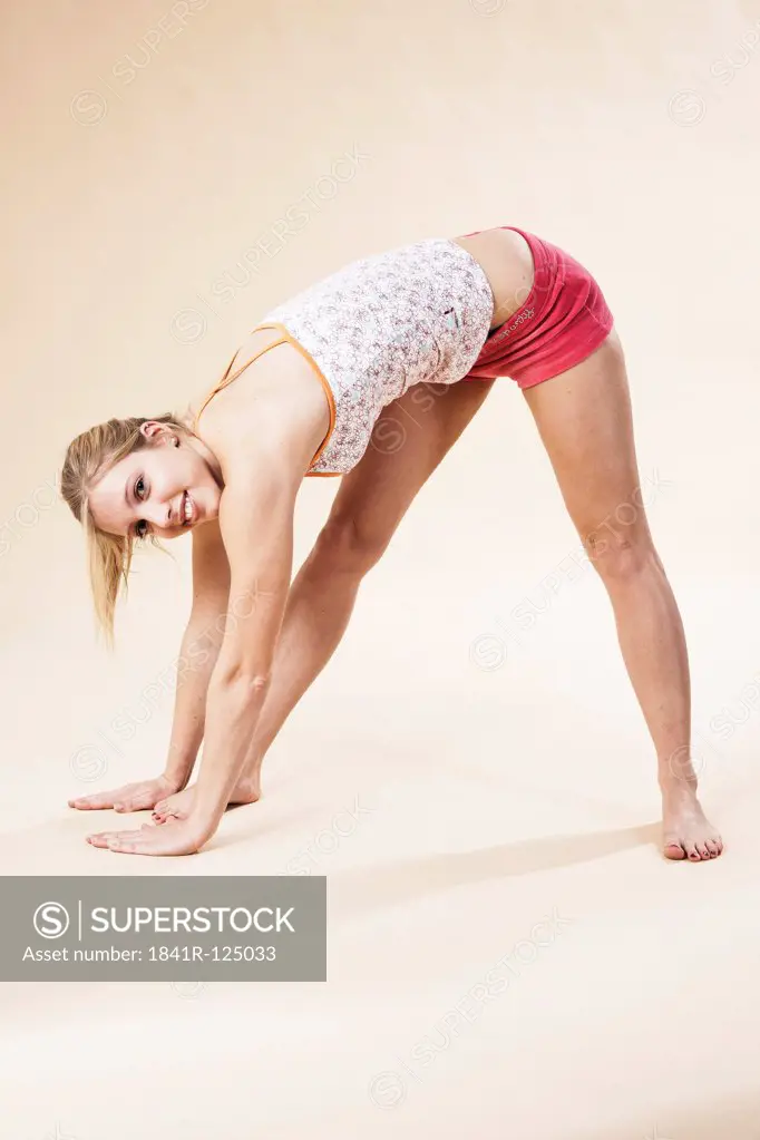 Young woman doing fitness training
