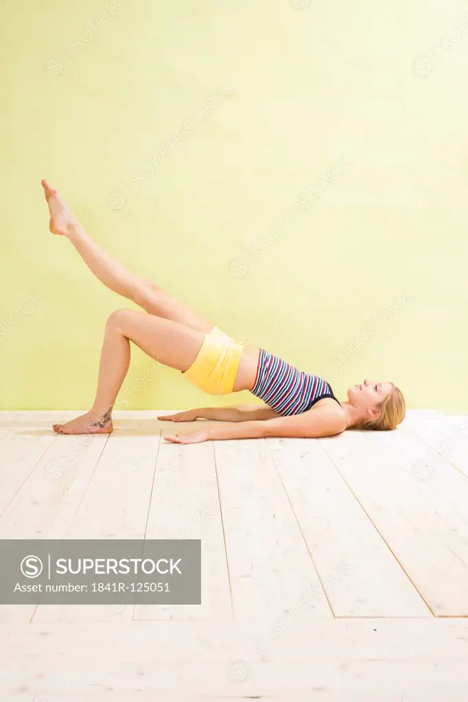 Young woman doing fitness training