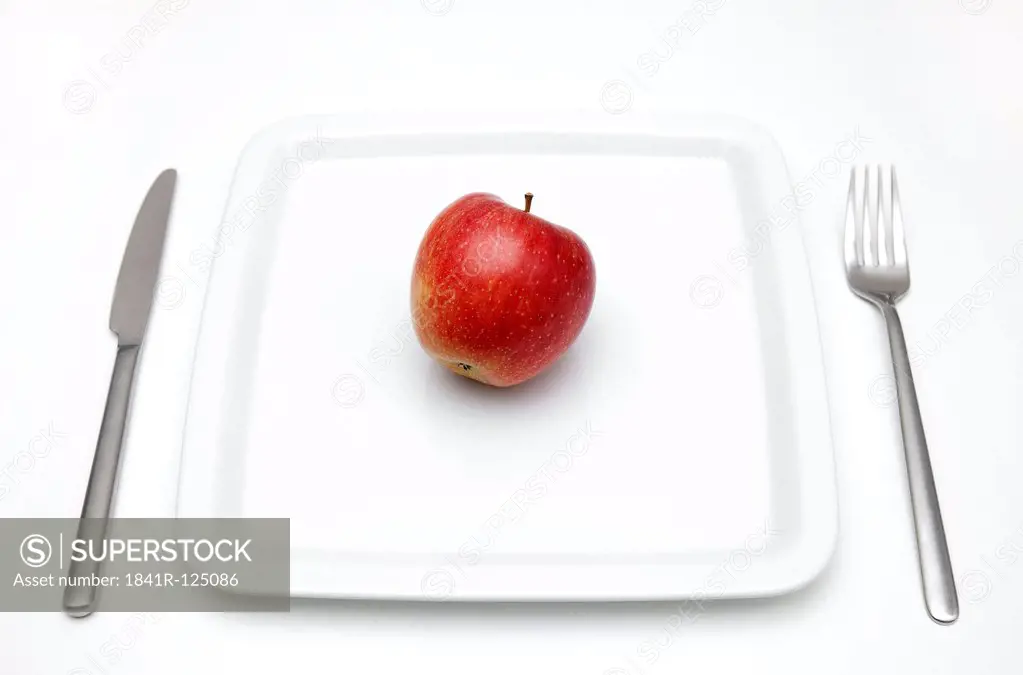 Plate with apple