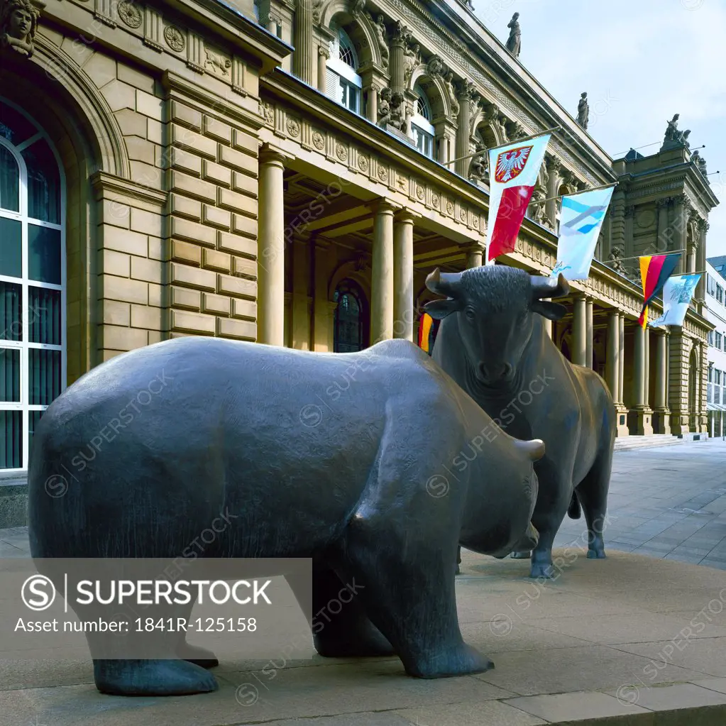 bull and bear, Stock Exchange Frankfurt, Germany