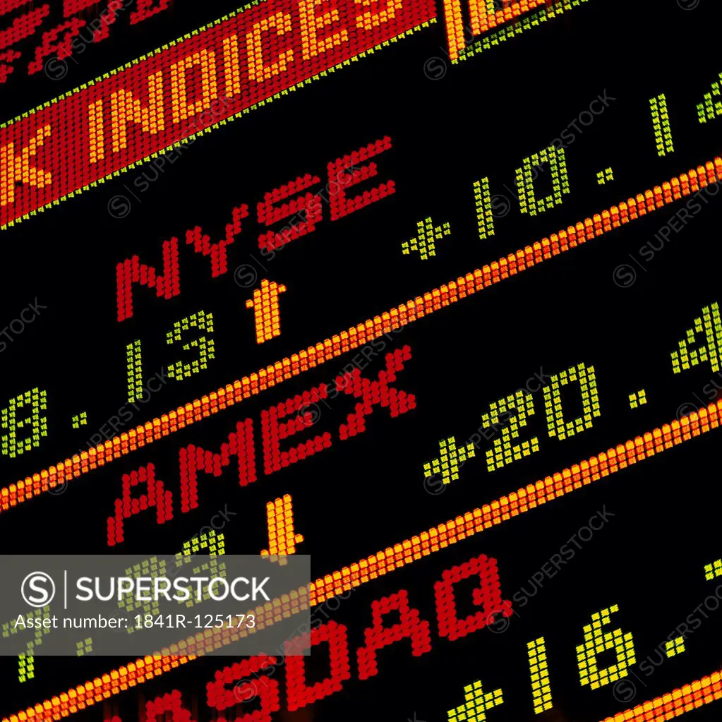stock indices NYSE, AMEX and NASDAQ