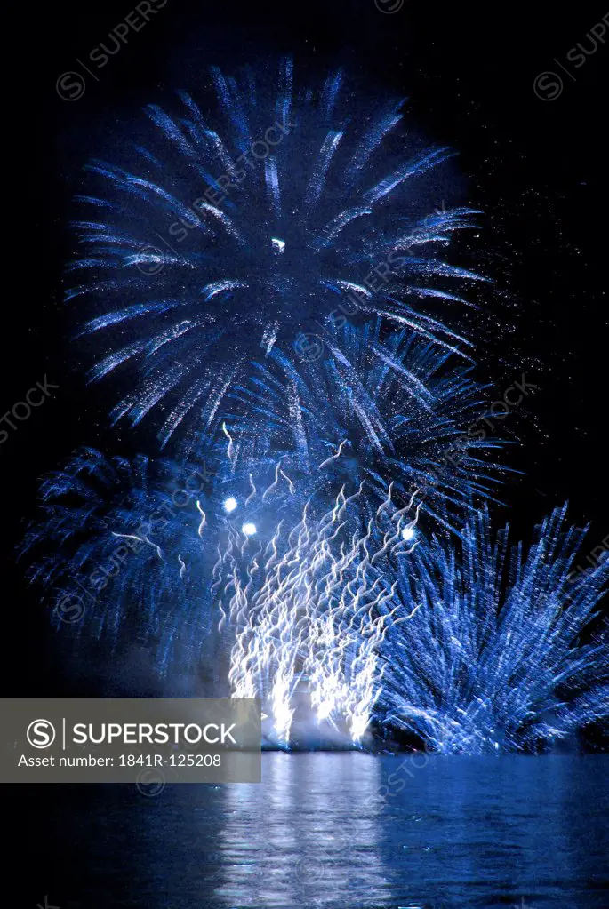 Firework display over water