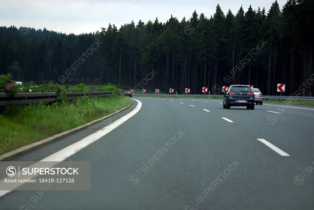 German Motorway in the Forest