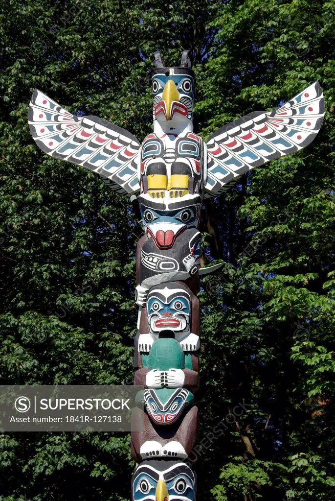 Totem pole, Stanley Park, Vancouver, British Columbia, Canada