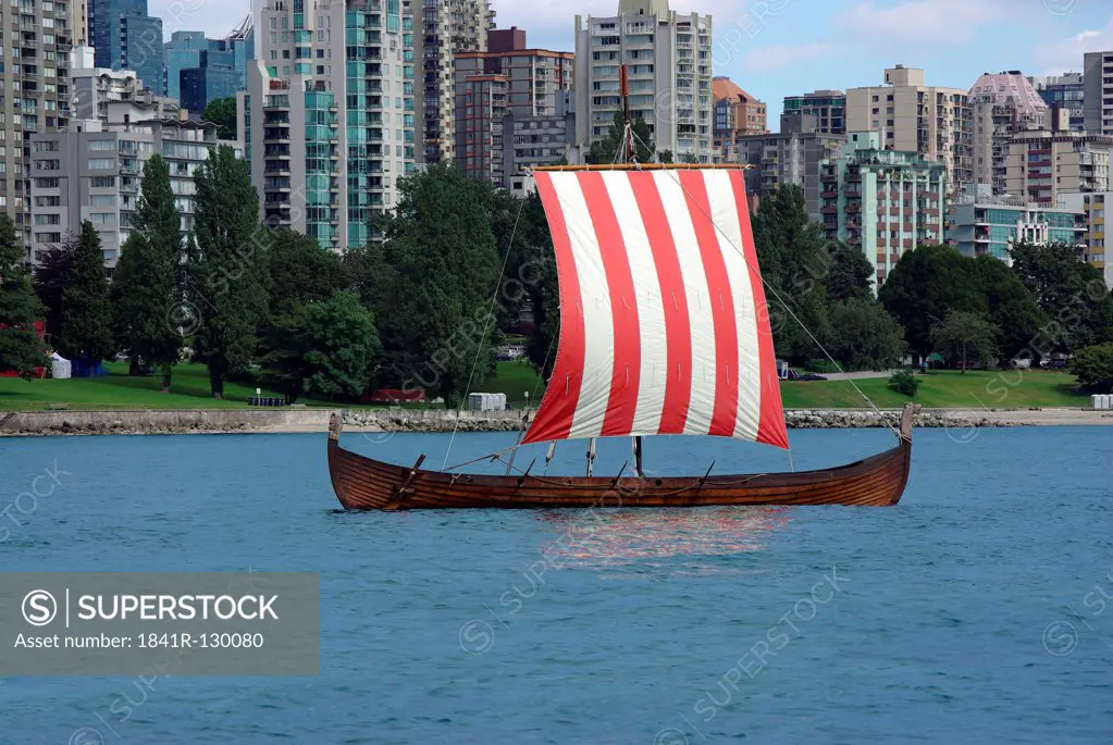 Vining Boat on the Sea in Vancouver, Canada