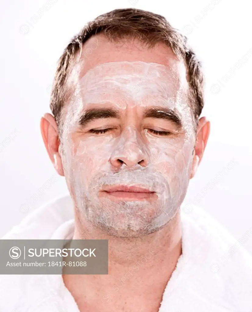 Man with facial mask on his face