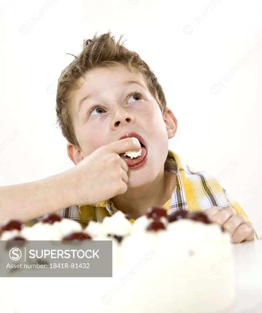 Boy having pastry