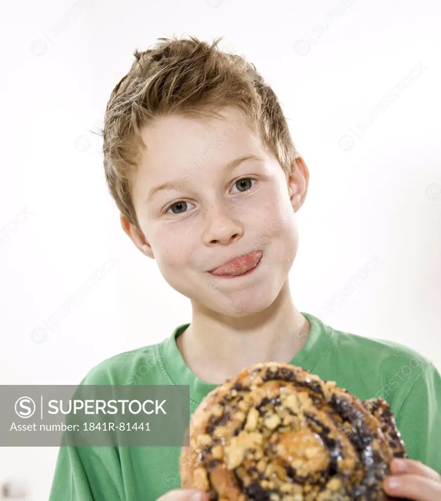 Boy having pizza